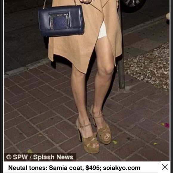 NWT Soia & Kyo double face wool-blend wrap coat, gray, worn by Taylor Swift, S - Picture 6 of 10